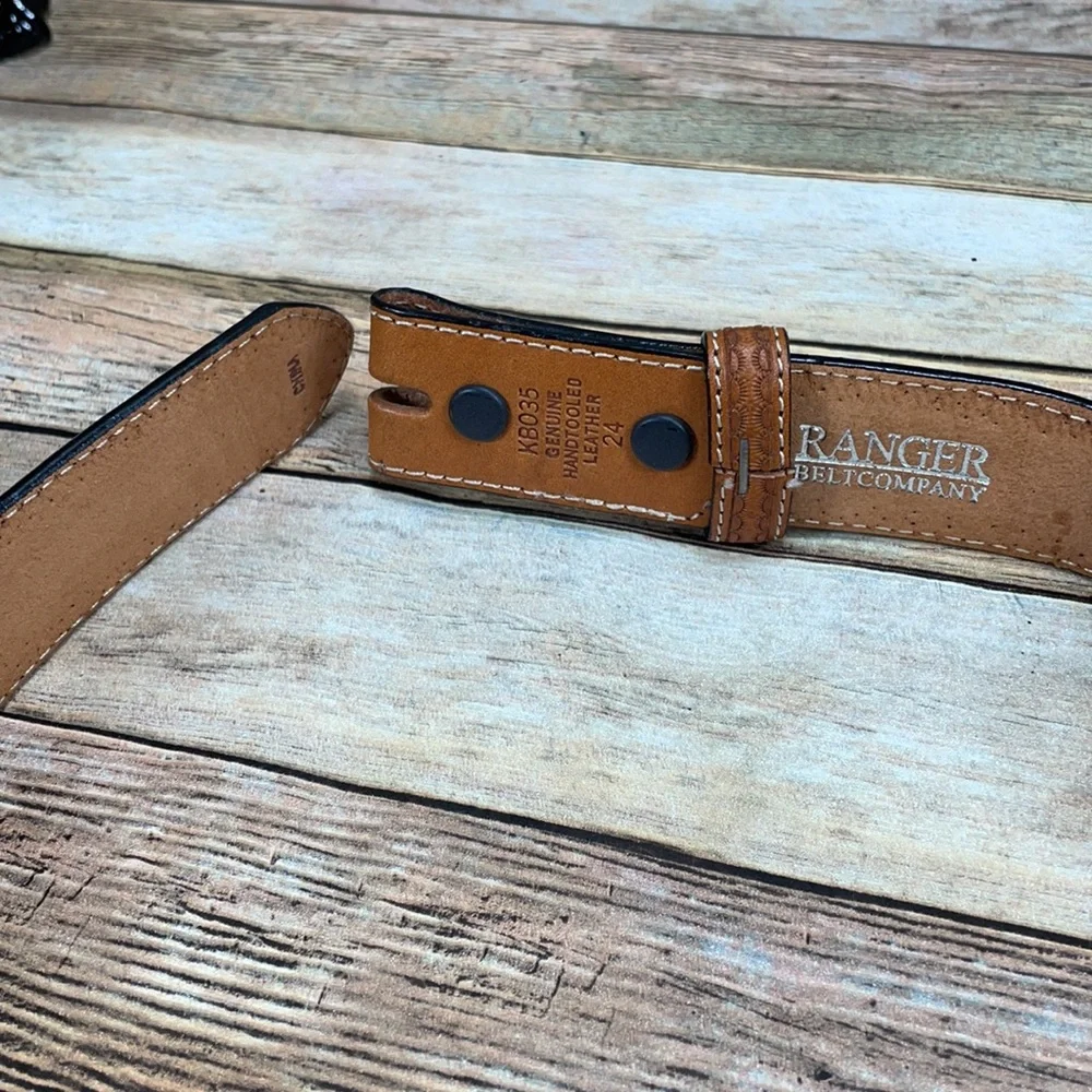 Ranger Belt Company Hand-tooled Belt Size 24 NWOT